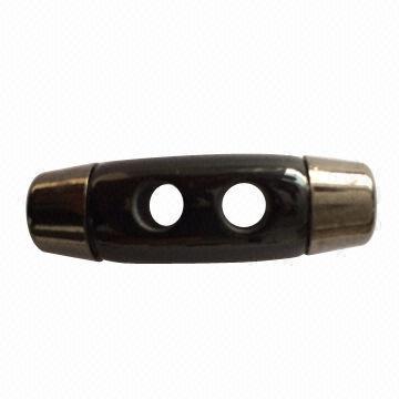45mm Long, Horn Toggle Button with Gunmetal Color Metal Ends