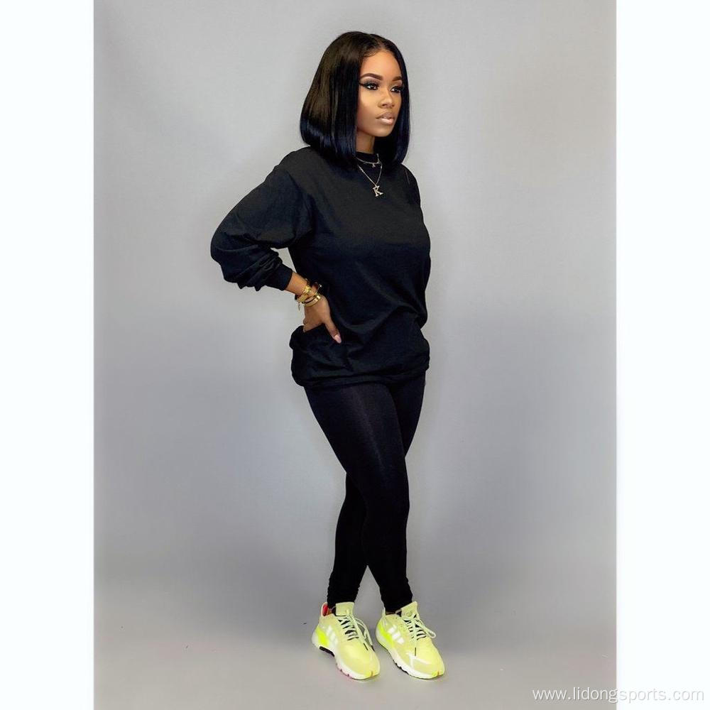 latest design custom wholesale women plain tracksuit set