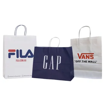 Custom Logo Brown Kraft Paper Shopping & Takeaway Bags