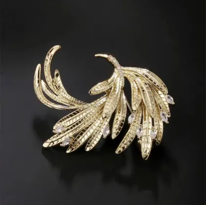 Classical enamel phoenix brooch