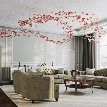 Large Project High Pendant Hanging Light for Hotel Lobby and Living Room - Glass Crystal Chandelier