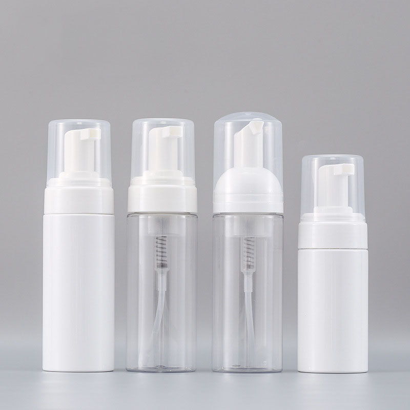 Embalagem cosmética Face de face de face plástico pet 4 oz de espuma bomba bomba de garrafa de garrafa de garrafa
