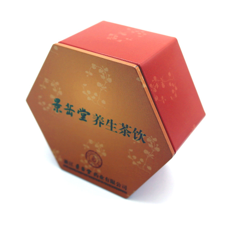 Hexagon tinplate box Nutritional health product tin box