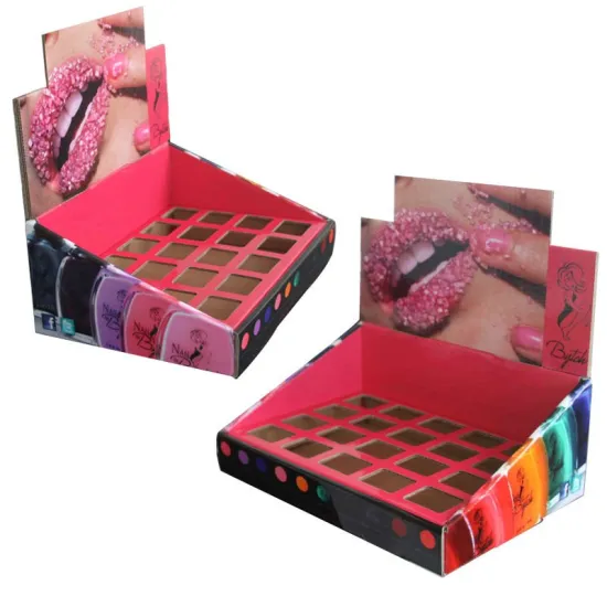 Flat Packed Lipsticks Display Box Cosmetic Sets Cardboard Stand