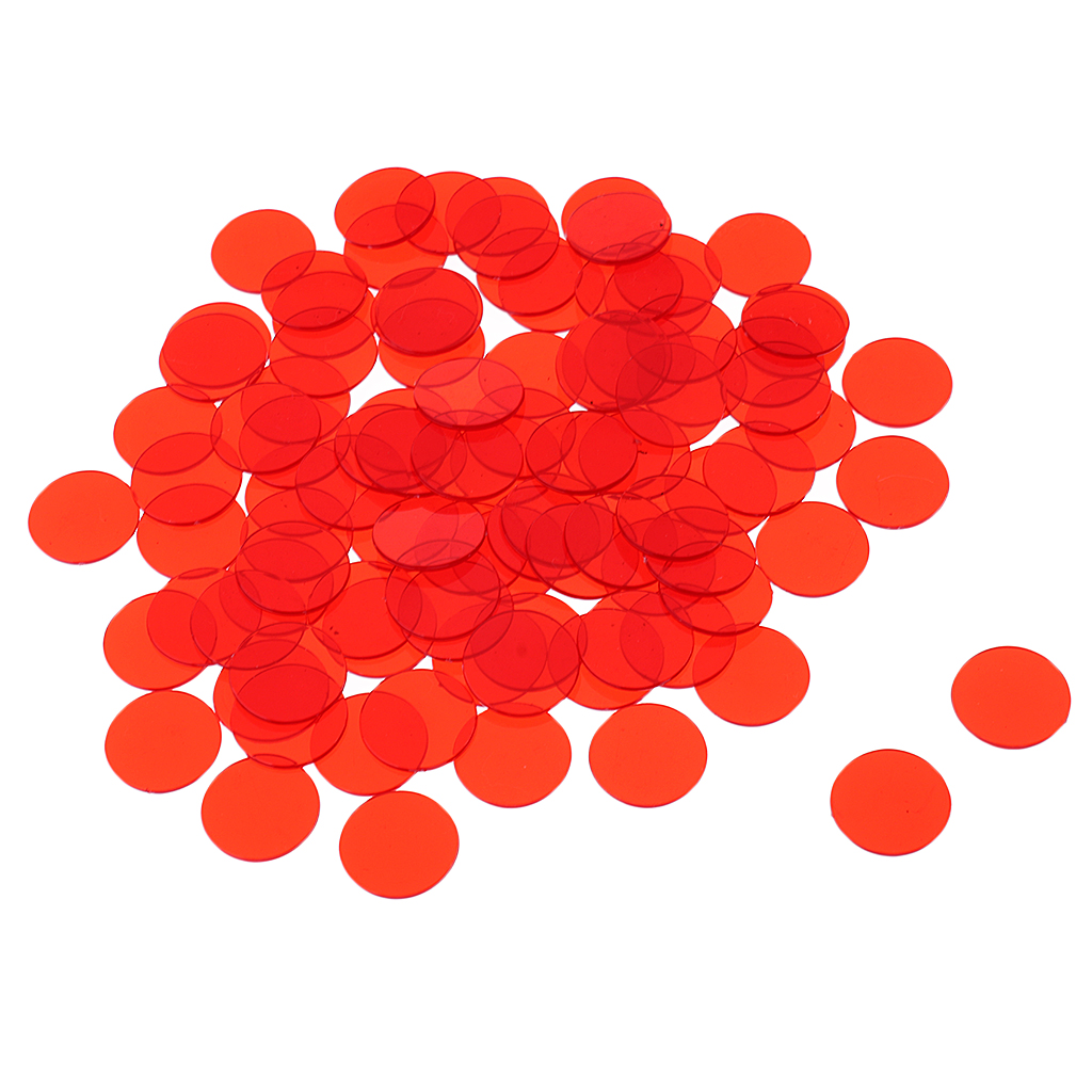 100pcs Translucent Bingo Chips 3/4 Inch For Bingo Poker Game Cards