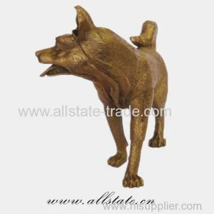 Garden Bronze Wolf Sculpture 