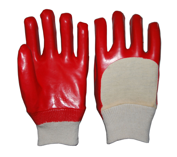 Κόκκινα γάντια επικαλυμμένα με PVC ανοίγουν πίσω
