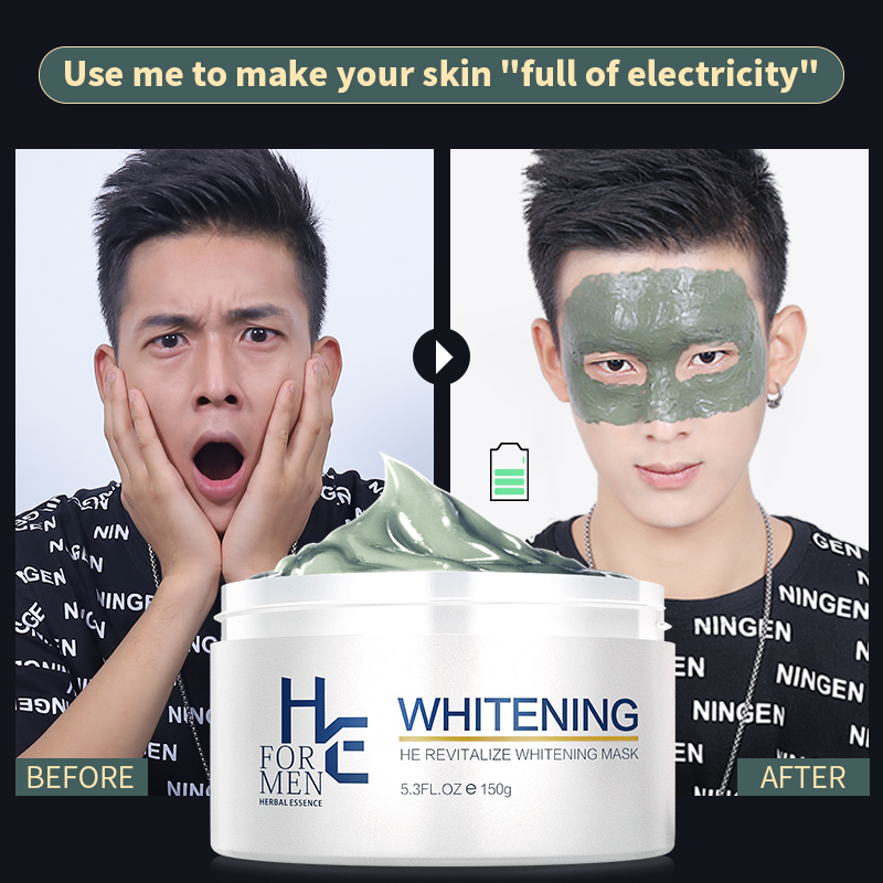 1-150g whitening mask mud mask blackheads acne whitening facial care men's deep cleansing and moisturizing