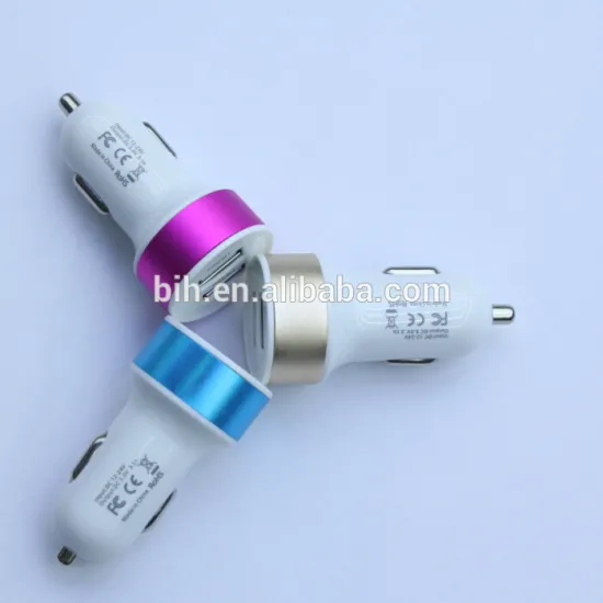 Colorful 12v Universal dual USB cell phone car charger