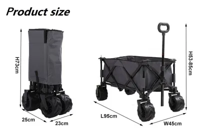Foldable Camping Wagon Cart for Outdoor Picnic and Camping