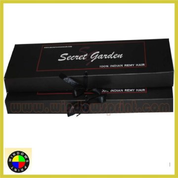 Simple Black Printed Hair Extension Packaging Box