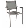 Outdoor Furniture Fabric Garden Chair Plastic Wood Style Aluminum Frame Restaurant Dining Chair