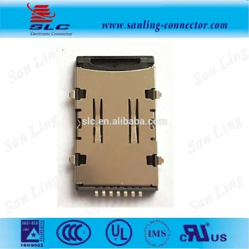 6Pin Sim Card Connector, push Card,H1.3mm