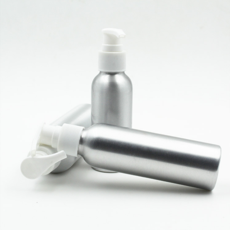 Aluminum cosmetic pump bottles essence liquid bottles 
