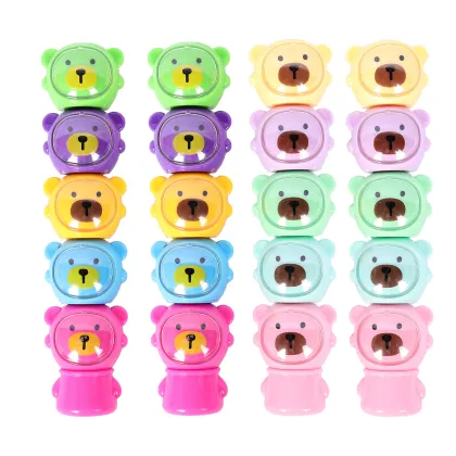 Cute Bear Multicolor Highlighter Pens - Neon and Pastel Colors