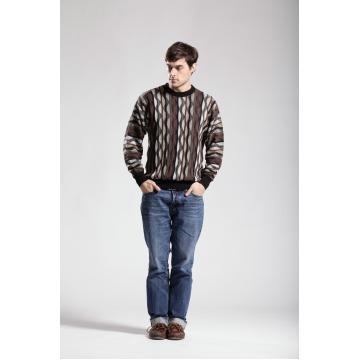 Men\'s Sweater, Made of Cotton and Acrylic, Mixed Needle Type