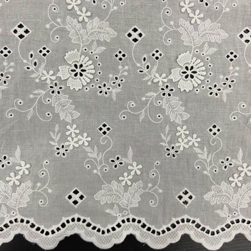 Vivid 3D Inflorescence Eyelet Cotton Embroidery Fabircs