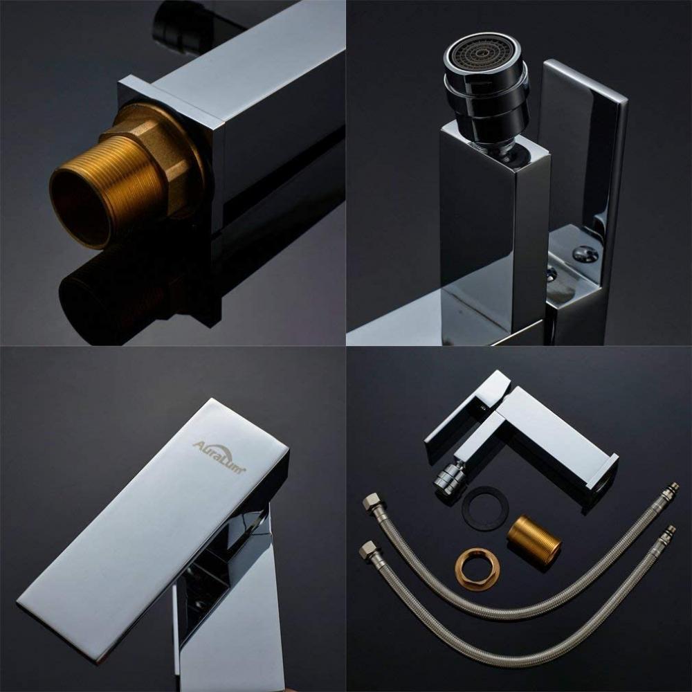 싱글 레버 분지 수도꼭지 + 비데 수도꼭지 완벽한 욕실 믹서 세트 크롬 마감