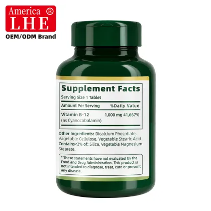 Shecome Vitamin B12 Tablets Energy Metabolism