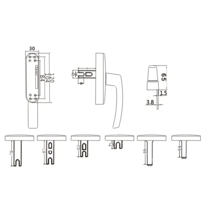 Aluminum Alloy Doors and Windows Inverted Handles