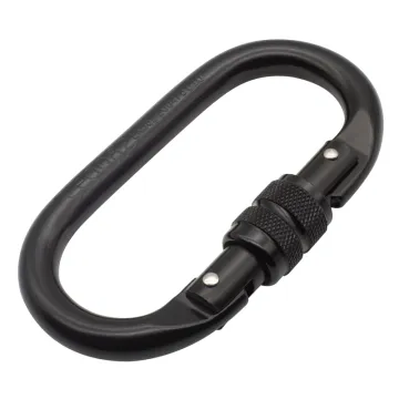 Hot Sale Products: 25KN Steel Electric Galvanized Oval Shape Sport Rigging Carabiner with Screw Safety Snap Hook