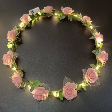 LED Flower Crown Headband with Garland Flowers