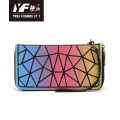 PU leather ladies fashion zipper rainbow color wallet