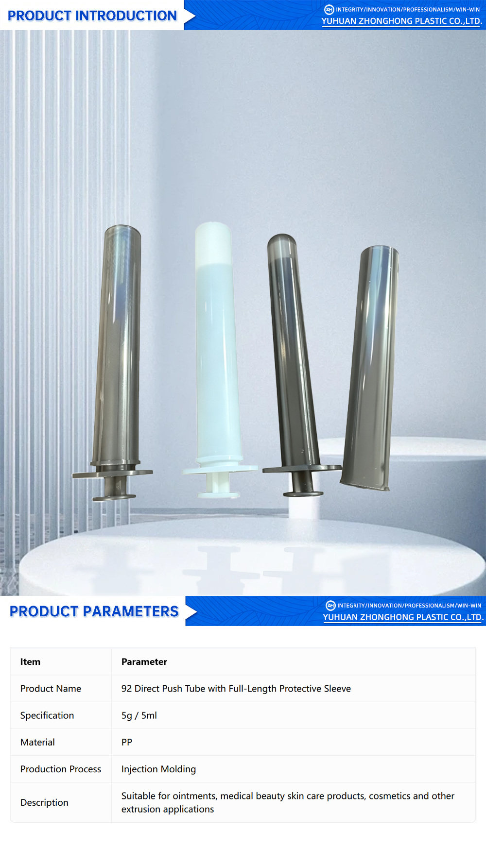 Direct Push Tube Comes with protective sleeve X