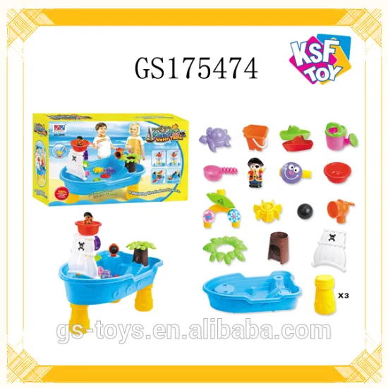 Hot Sale Summer Toy Pirate Ship Sand And Water Table With Sand Mold