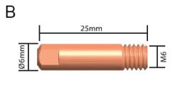 Binzel 15AK M6x25 Contact Tip