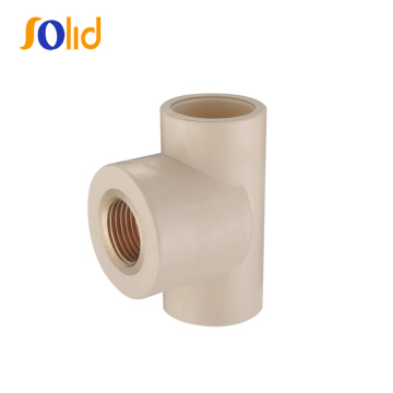 Plastic Pipe Fitting CPVC Brass Threaded Female Tee