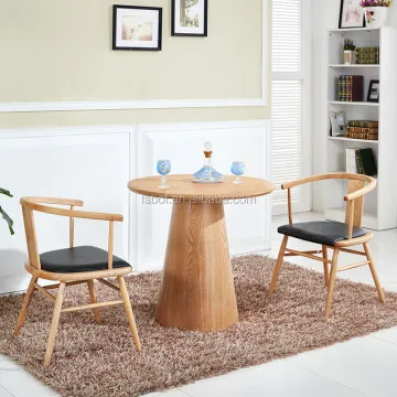 EC012: Famous Designers' Wood Frame Arm Chair with Dining Chairs and Round Table
