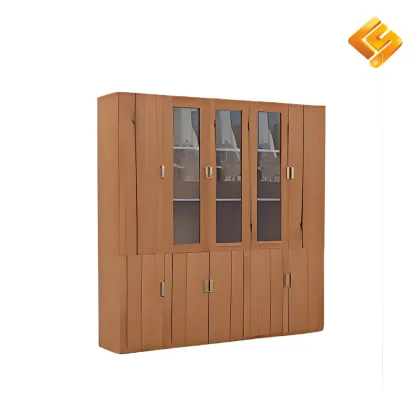 Brown Rhythm glass door filing cabinet