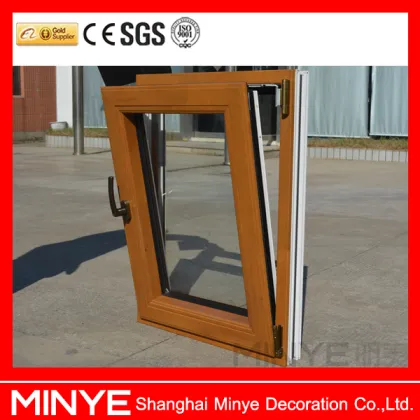 China Doors and Wood Clad Aluminum Inward Tilt and Turn Windows/Wood Grain Finish Aluminum Window