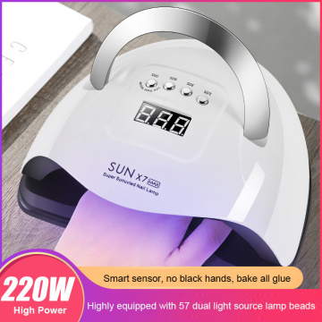 220W/48W UV For Manicure LED Nail Dryer Lamp All Gel Polish Drying UV Gel Smart Timing Nail Art Manicure Tools Wholesale Hot