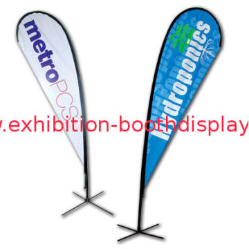 Mini Advertisement Flying Banner Display , Teadrop Feather Flag Stand