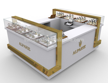 Customized MDF glass display showcase for watch store interior decoration designs