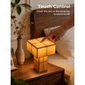Handmade Rechargeable Ambient Nightstand Lamp Yellow Shade