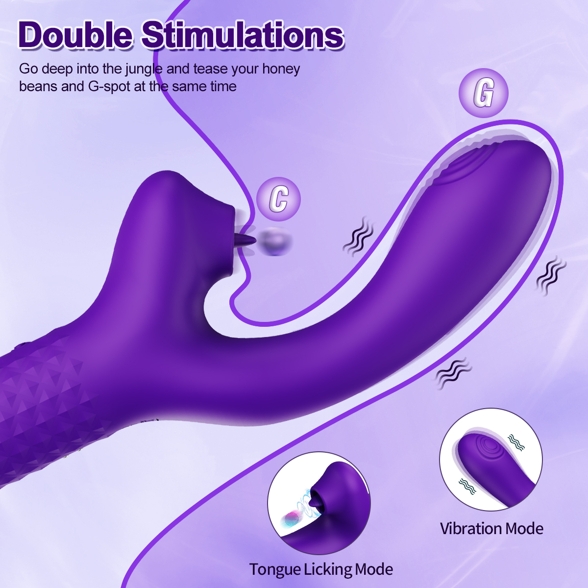 Dual Vibration Clitoral Stimulator with Tongue Touch Feature