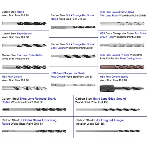 HSS Fully Ground Wood Brad Point Drills Drilling