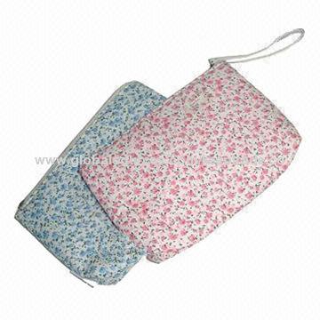 Cotton Cosmetic Bags with Main Accessory Pocket