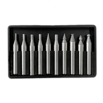 10PCS Diamond Burr Stone Carving Grinding Head Set
