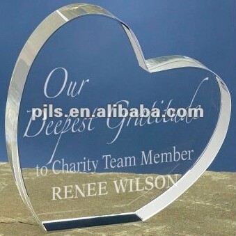 Heart Shape Crystal Trophy Award for Souvenir Favor Wedding Gift