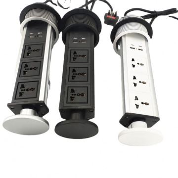 Universal Pop-Up Worktop Socket: Kitchen and Tabletop USB Tower Strip Socket