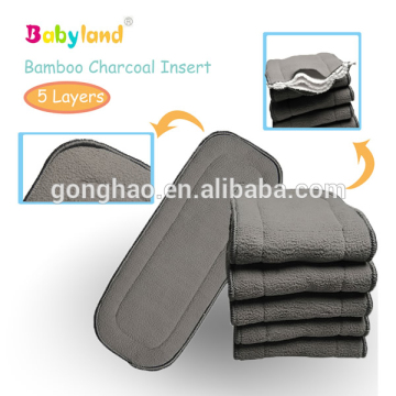 China Wholesales Babyland Cloth Diaper Charcoal Bamboo Inserts