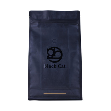 Recycling 500g black coffee bag with valve