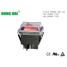 Чорны кулісны пераключальнік з воданепранікальным каўпачком