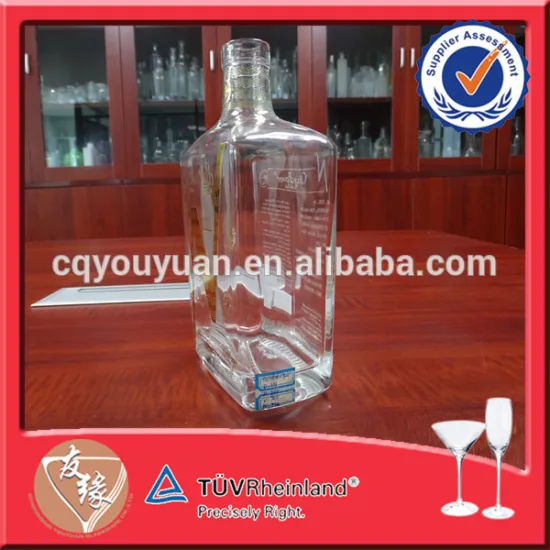 Custom 700ML Bulk Liquor Glass Bottles Whisky Decanter Clear Vodka Bottle