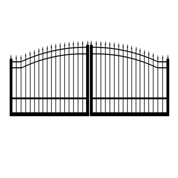 24 Fuß breites schwarzes Metall Automatisches Schieber Swing Auffahrt Gate Design
