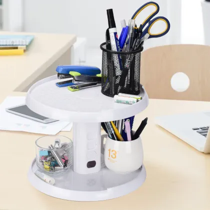 Rotatable Double Deck Seasoning Rack Organizer